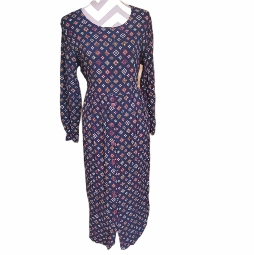 Vintage 80s Victoria Holley Cottage Prairie Maxi Dress‎ Size 16